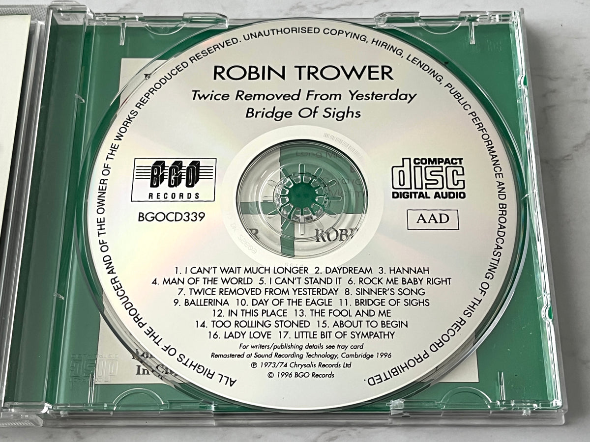 Robin Trower – Twice Removed From Yesterday / Bridge Of Sighs (2 Albums on 1 (1996) [UK PRESS]