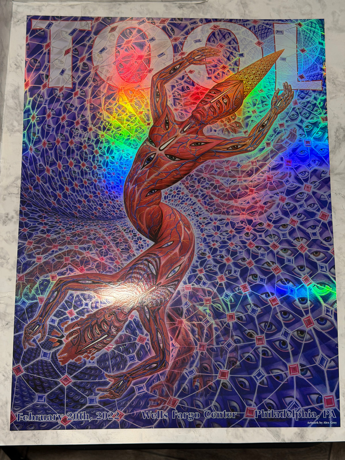 TOOL Concert Poster Philadelphia PA 2/20/2022 Alex Grey Foil Low Number 28/880