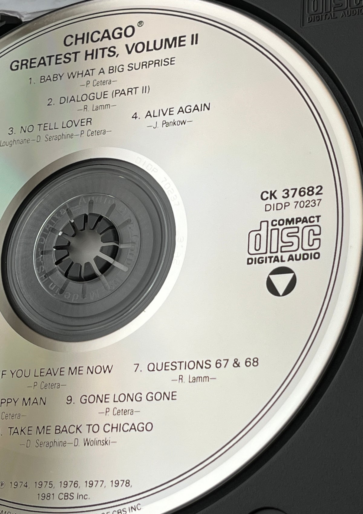 Chicago – Greatest Hits, Volume II [DADC PRESS]