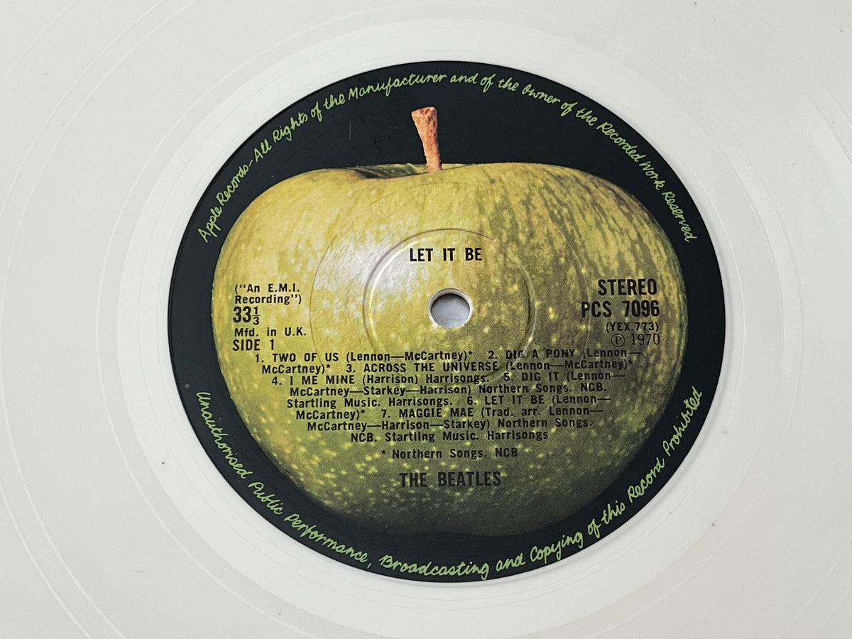 Beatles Let It Be LP ORIGINAL 1978 UK WHITE VINYL Apple PCS 7096 Matrix YEX-773