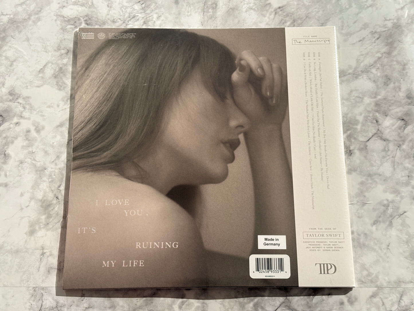 Taylor Swift Tortured Poets Department Manuscript 2 LP SEALED! White Ghost Vinyl
