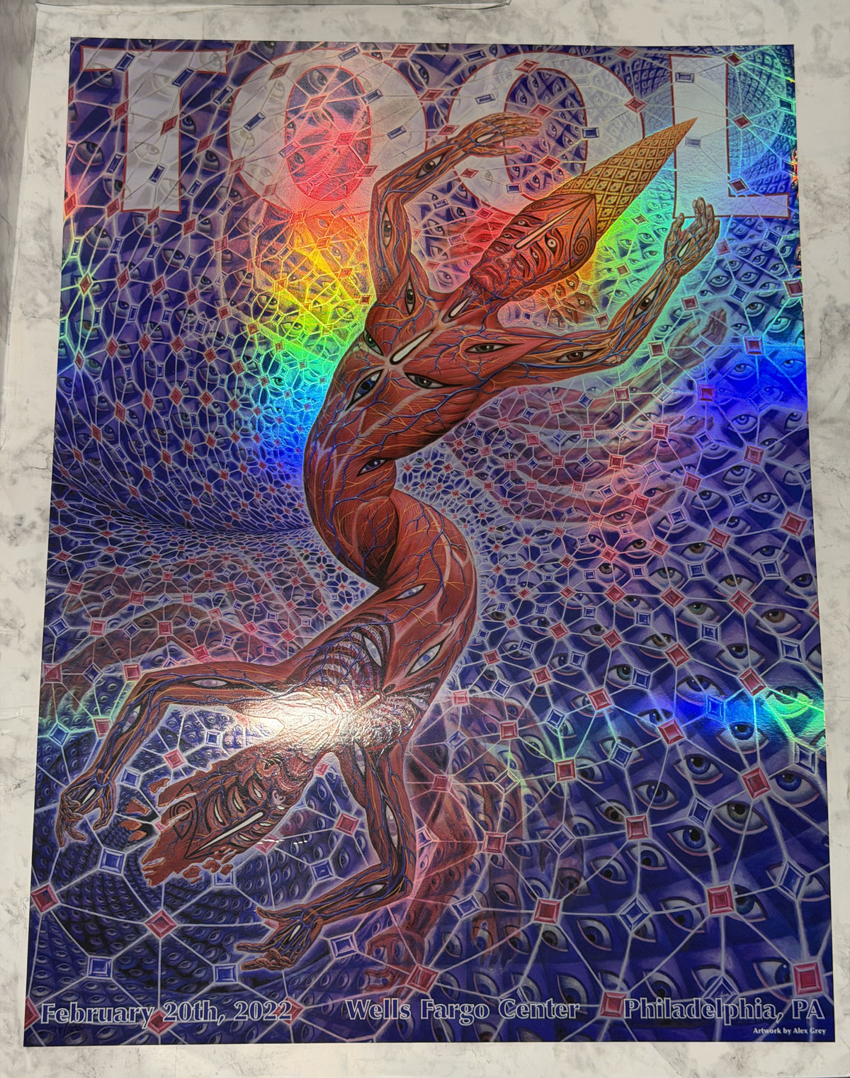 TOOL Concert Poster Philadelphia PA 2/20/2022 Alex Grey Foil Low Number 28/880