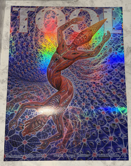 TOOL Concert Poster Philadelphia PA 2/20/2022 Alex Grey Foil Low Number 28/880