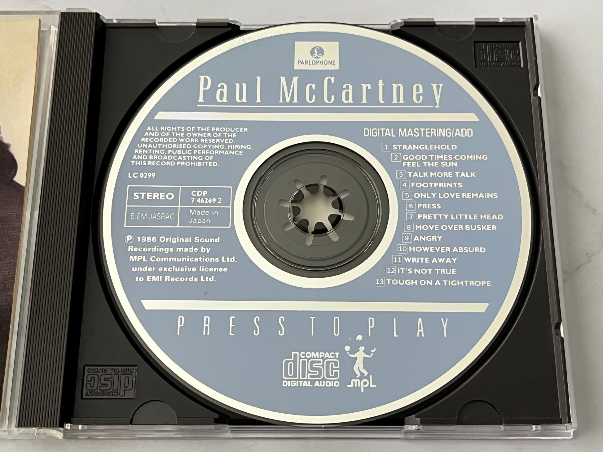 Paul McCartney – Press to Play (1986) [JAPAN TARGET ERA]