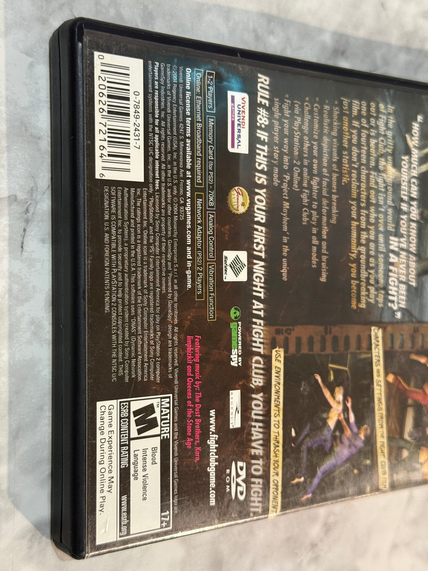 Fight Club PS2 CIB Complete w/Manual Vivendi 2004 Movie Tie-In Tyler Durden