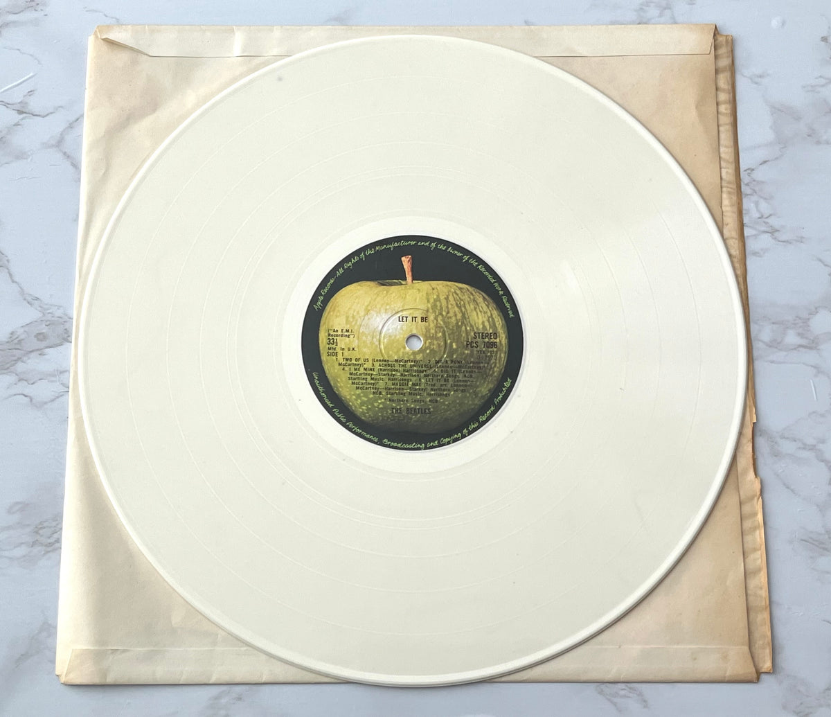 Beatles Let It Be LP ORIGINAL 1978 UK WHITE VINYL Apple PCS 7096 Matrix YEX-773