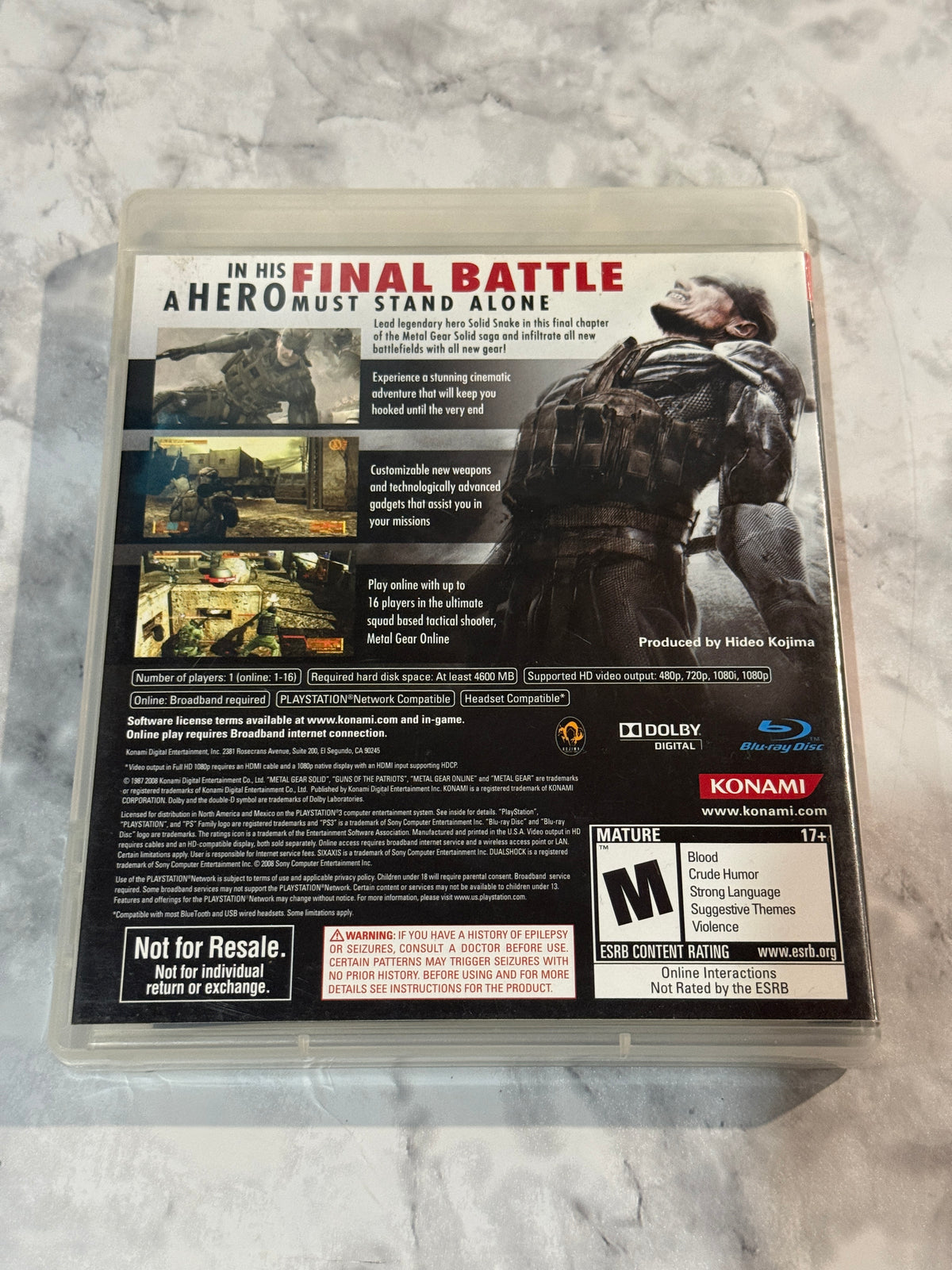 Metal Gear Solid 4 Guns Of The Patriots PS3 CIB Complete w/Manual Kojima