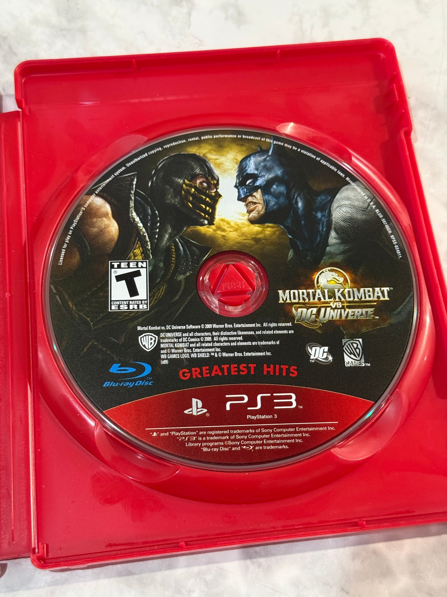 Mortal Kombat vs DC Universe PS3 Greatest Hits CIB Complete w/Manual Scorpion