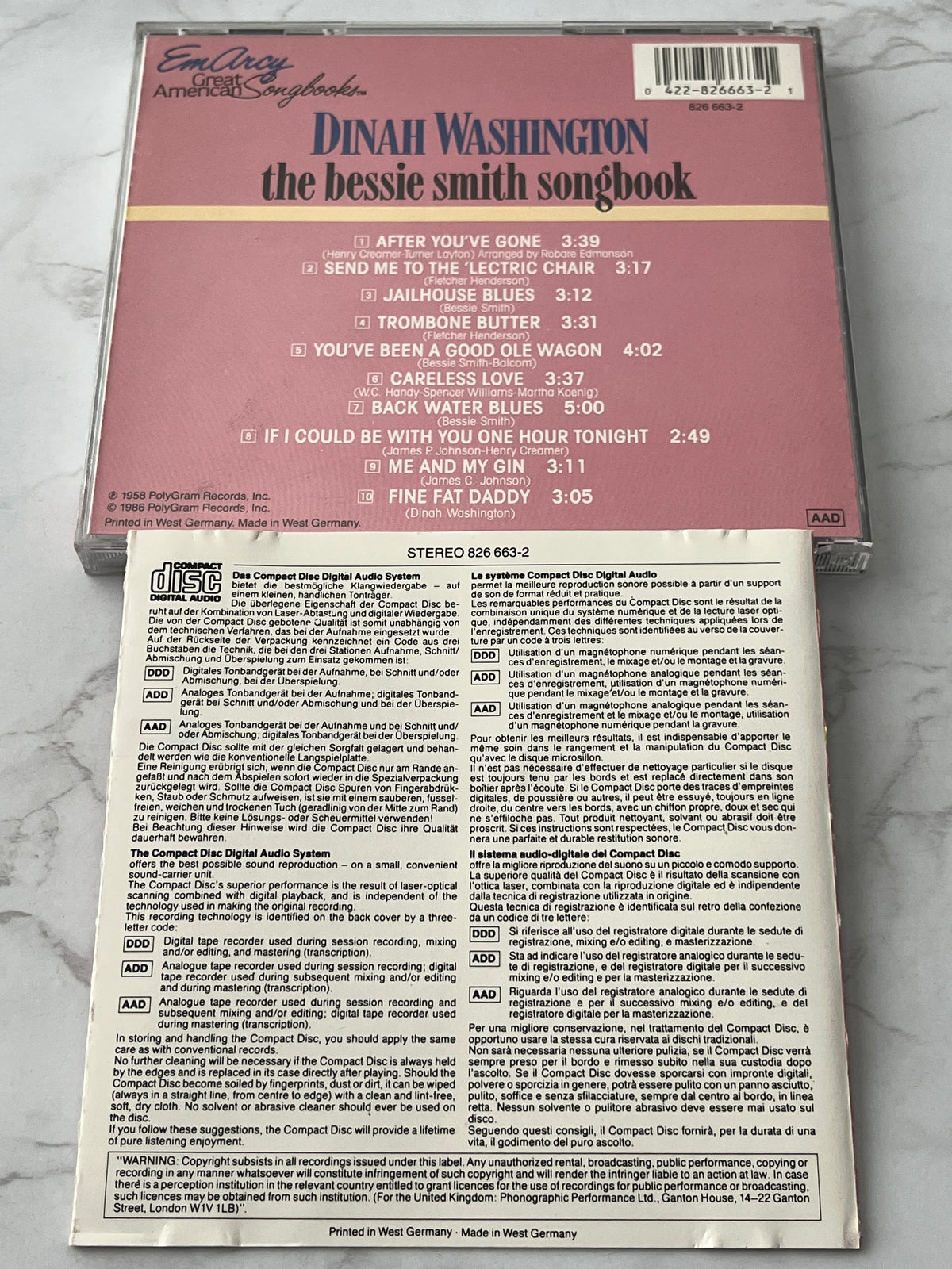 Dinah Washington – The Bessie Smith Songbook (1986) [W GERMANY TARGET ERA]