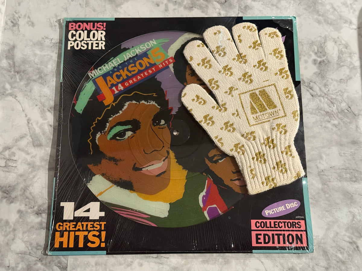 Michael Jackson Jackson 5 14 Greatest Hits Picture Disc LP 1984 SEALED w/GLOVE