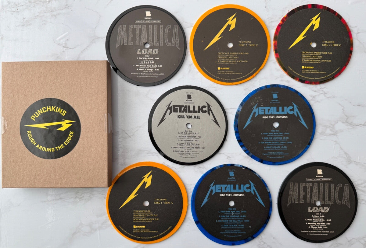 METALLICA OFFICIAL CHICAGO VINYL RECORD DRINK COASTERS POP UP SHOP SET OF 8