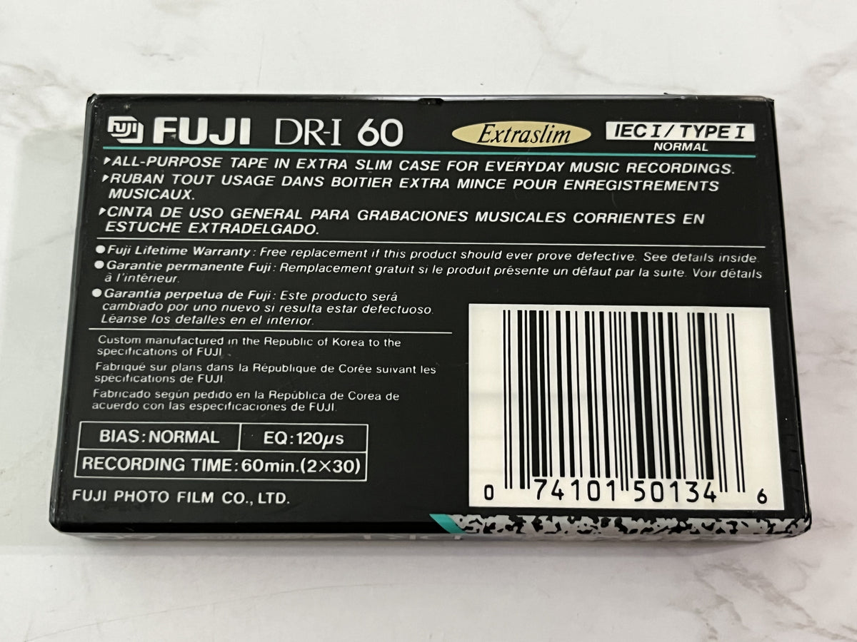 FUJI DR-I 60 Blank Audio CASSETTE Tape SEALED! Normal Bias EXTRASLIM BRAND NEW!