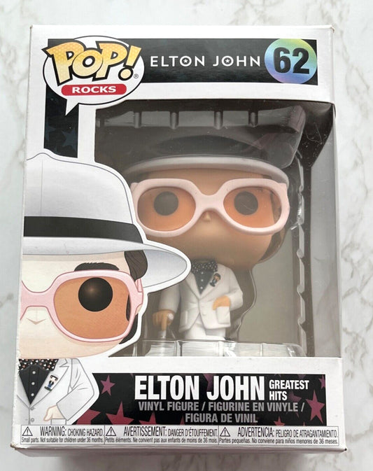 ELTON JOHN GREATEST HITS #62 FUNKO POP! VAULTED! White Suit & Pink Glasses!