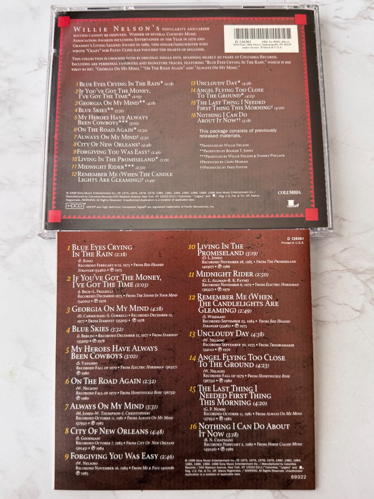 Willie Nelson – 16 Biggest Hits (1998) [ORIGINAL USA PRESS]