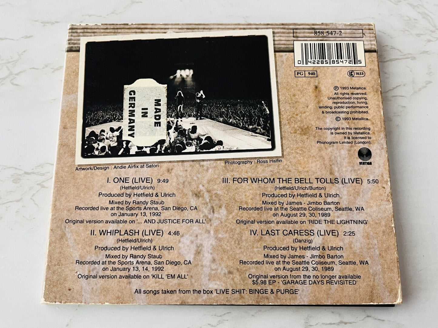 Metallica – One (Maxi Single, Digipak) (1993) [UK PRESS]