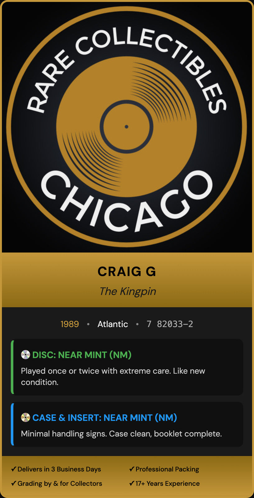 Craig G – The Kingpin (1989) [ORIGINAL USA PRESS]