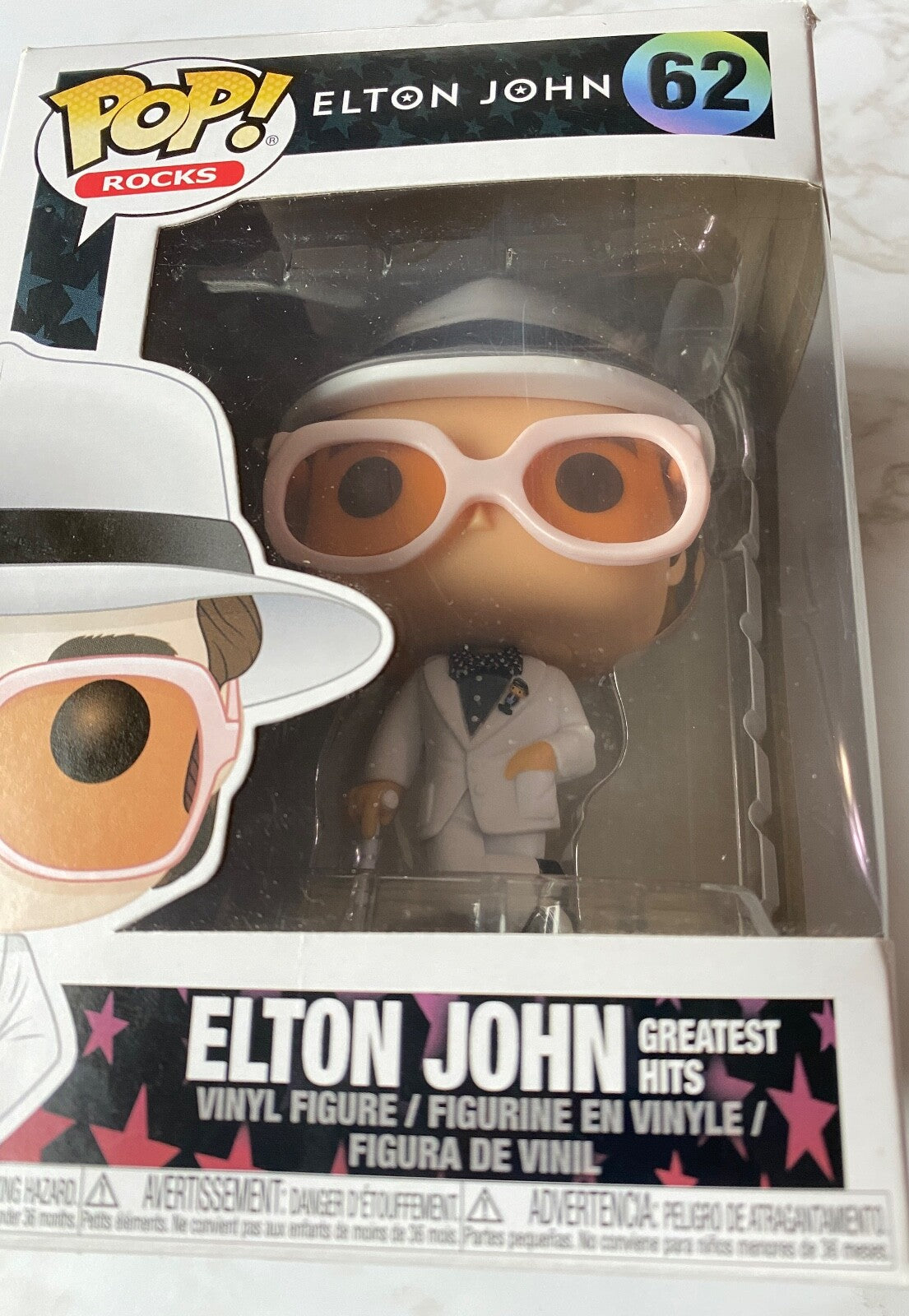 ELTON JOHN GREATEST HITS #62 FUNKO POP! VAULTED! White Suit & Pink Glasses!