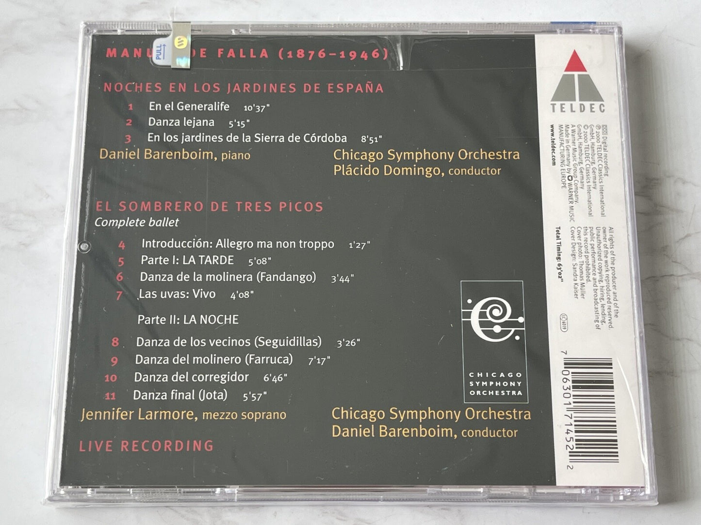 Daniel Barenboim, Falla, Jennifer Larmore, Placido Domingo – Manuel De Falla, Domingo Noches En Los Jardines De España (2000) [UK PRESS]