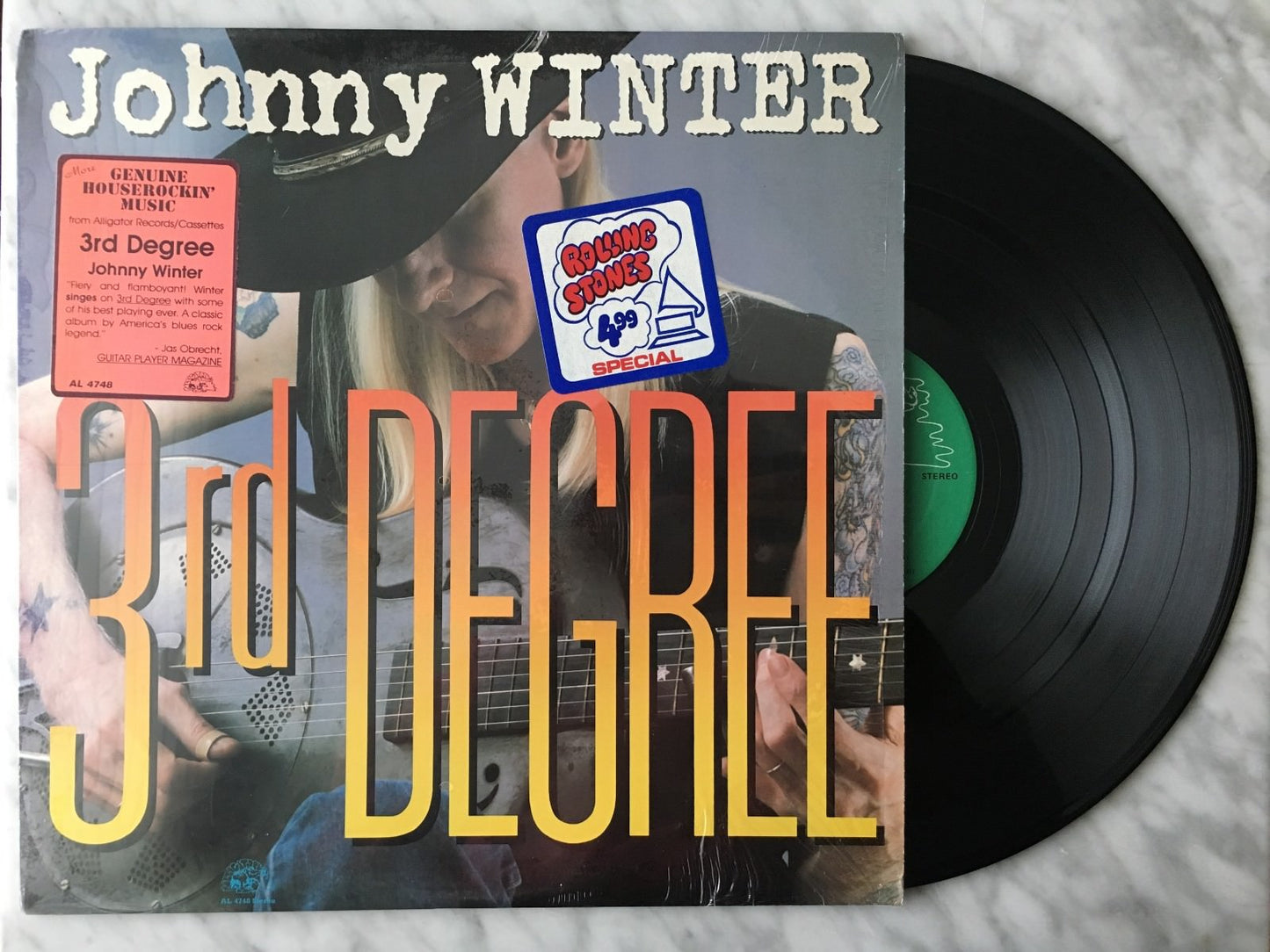 Johnny Winter 3rd Degree LP 1986 Alligator AL 4748 1st US Press Sterling OOP!