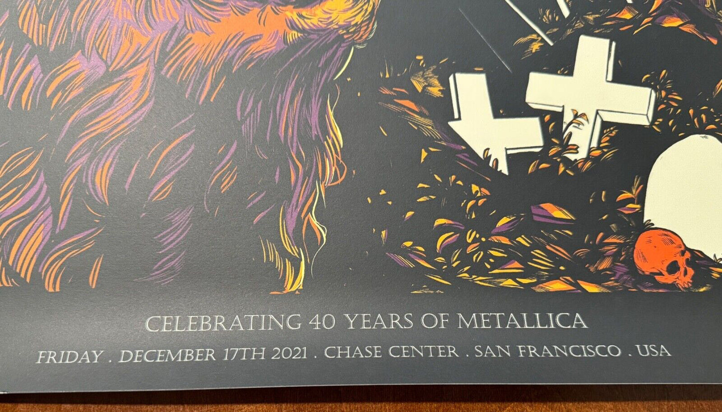 Metallica 40th ANNIVERSARY POSTER WOLFSKULLJACK SAN FRANCISCO 475/2000