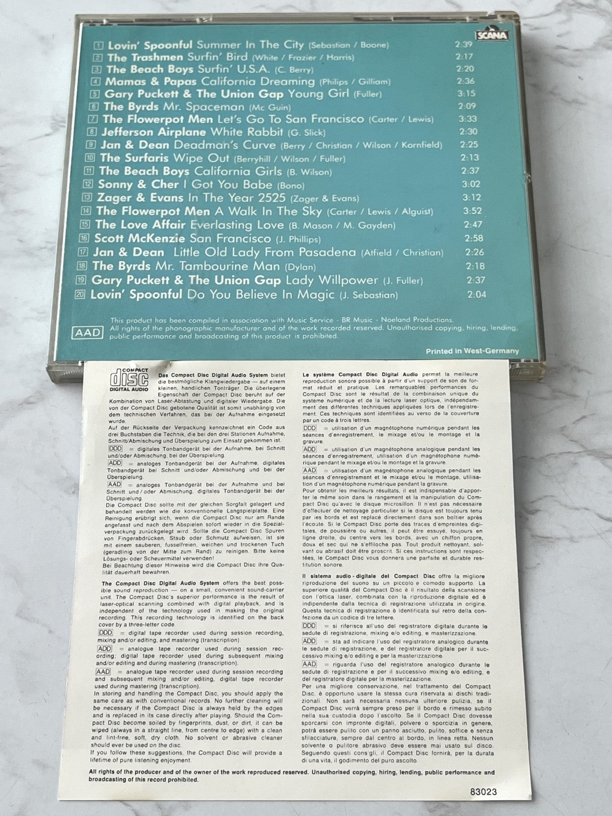 Sonny & Cher, The Beach Boys, The Mamas & the Papas, Various, The Trashmen – The California Sound Of The 60's (1988) [ORIGINAL HOLLAND PRESS]