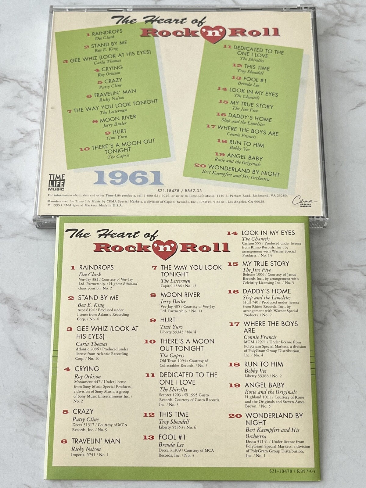 Bobby Vee, Carla Thomas, Roy Orbison, The Shirelles, Various – Time Life Music The Heart Of Rock N Roll 1961 (1995)