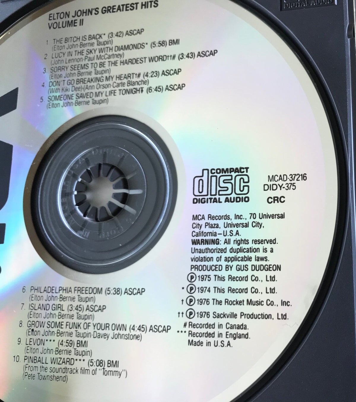 Elton John – Elton John's Greatest Hits Volume II [DADC PRESS]