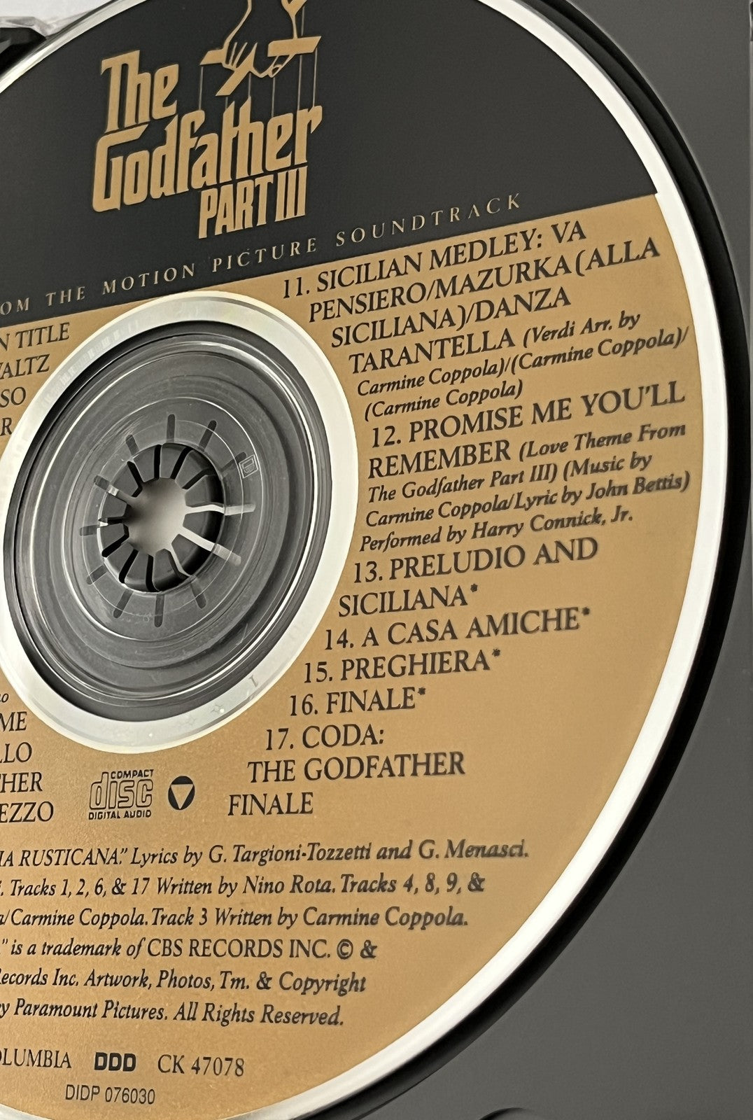 The Godfather Part III Original Soundtrack (1990) [USA 1ST PRESS]