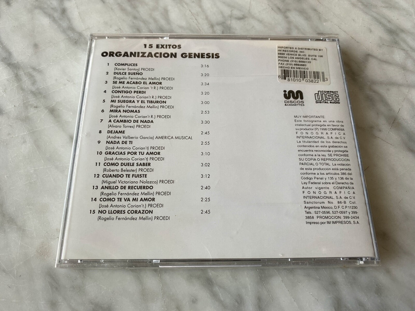 Organizacion Genesis – 15 Exitos (1998)