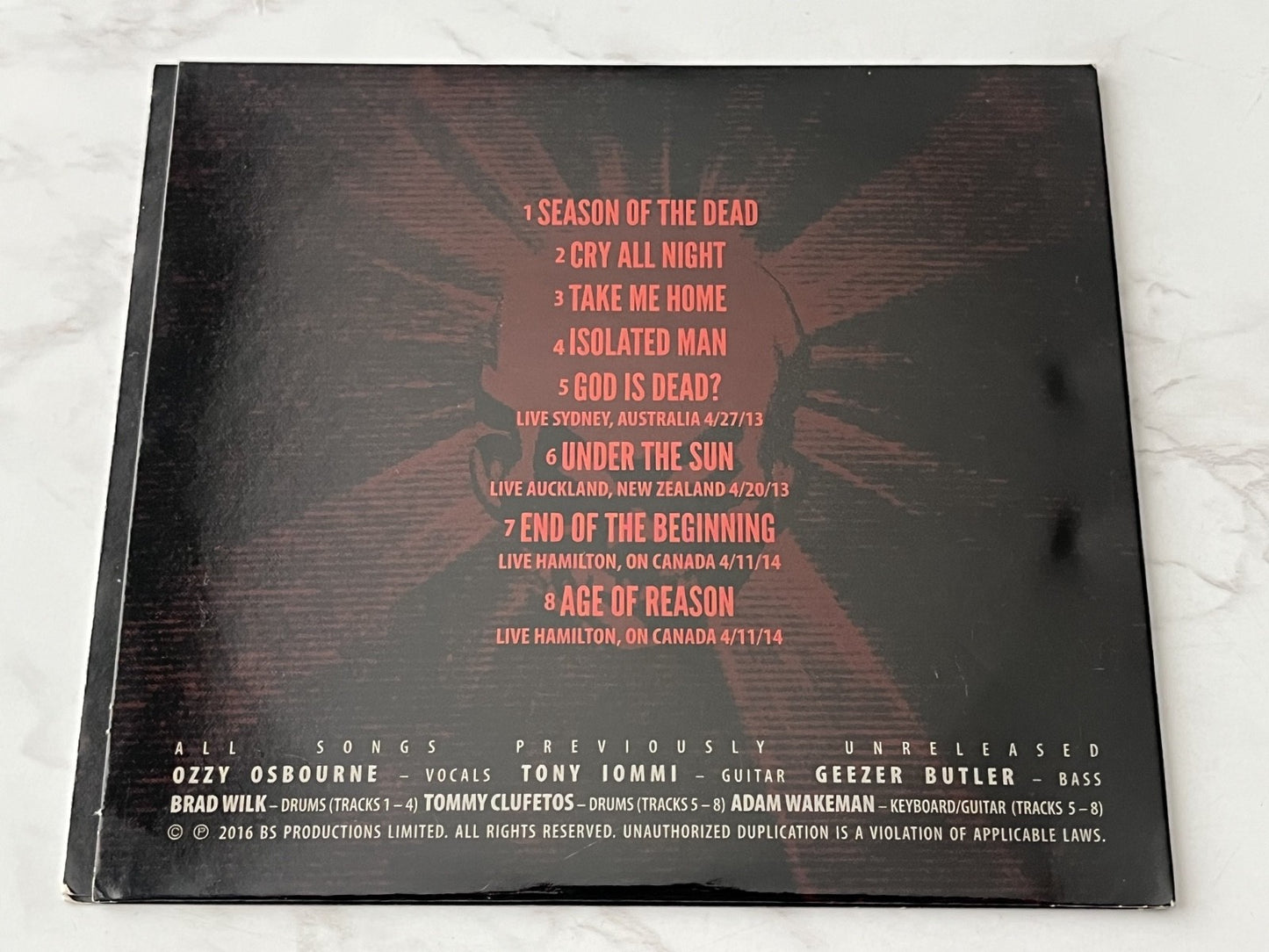Ozzy Osbourne – Black Sabbath The End (Signed, Numbered, Digipak) (2016)