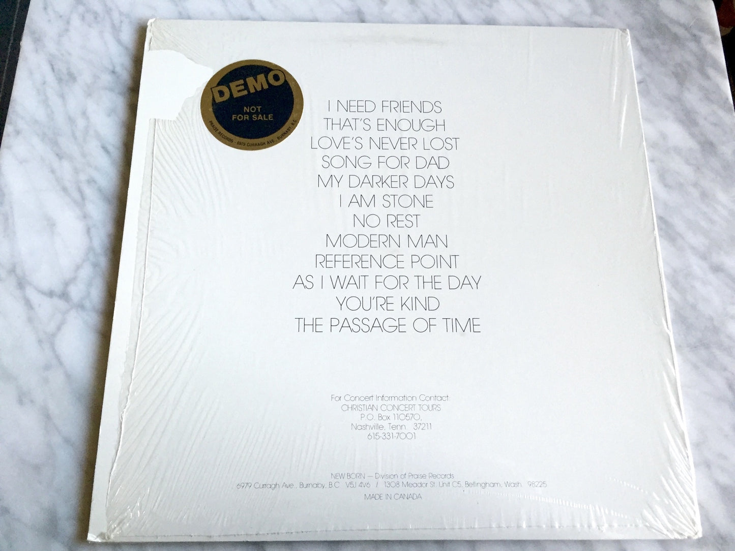 Phil McHugh Reference Point LP PROMO IN SHRINK! Canada Imp. Christian Xian Rock