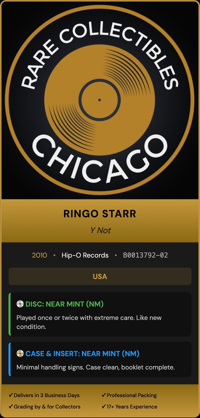 Ringo Starr – Y Not (2010) [ORIGINAL USA PRESS]