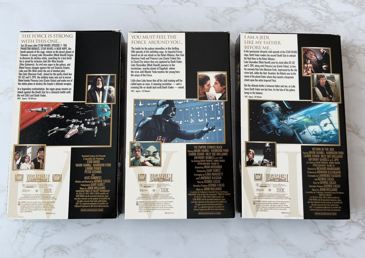 STAR WARS Trilogy 3 VHS Box Set 2000 THX SPECIAL EDITION! Lucasfilm