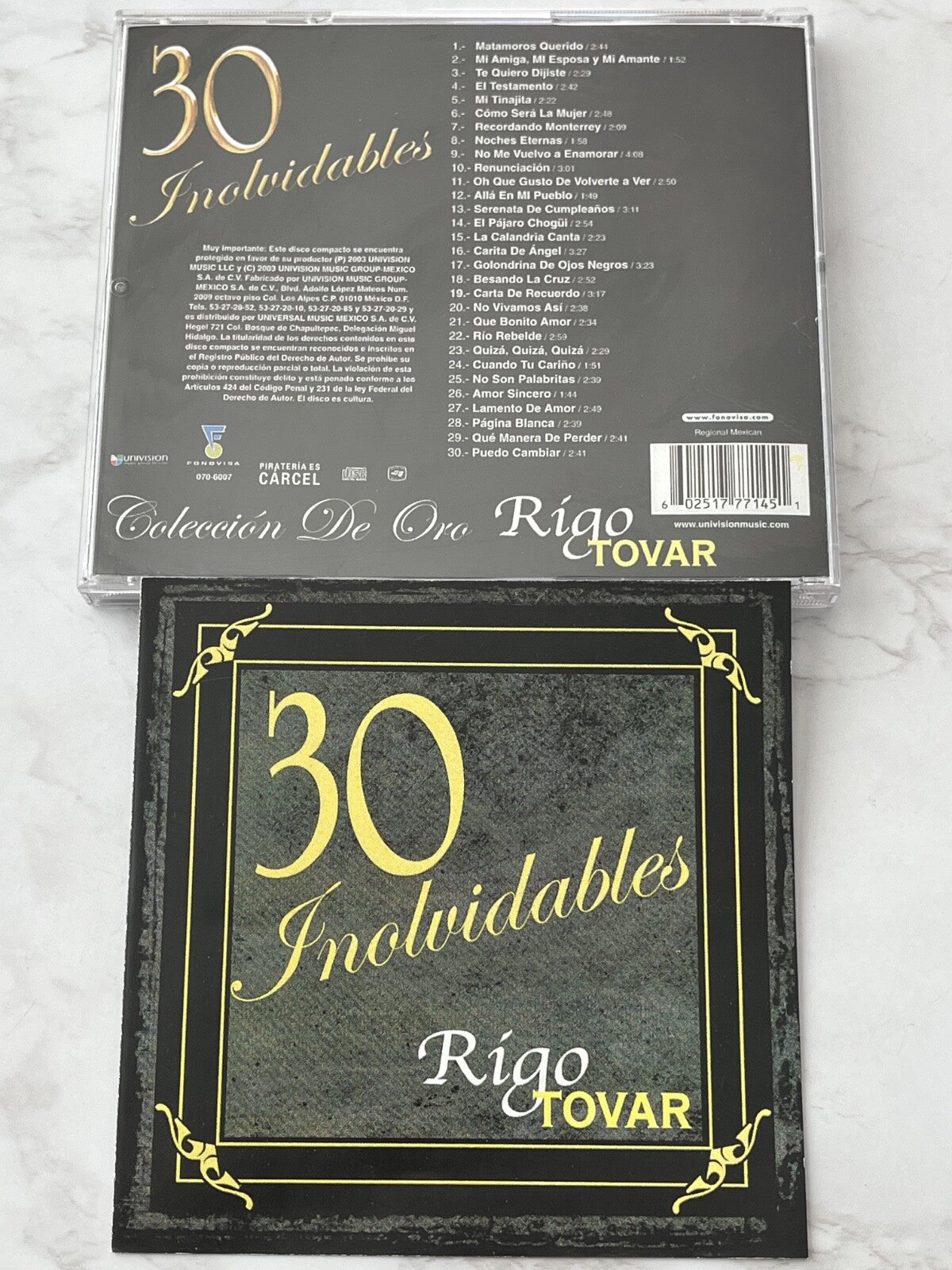 Rigo Tovar – 30 Inolvidables (2003) [ORIGINAL USA PRESS]