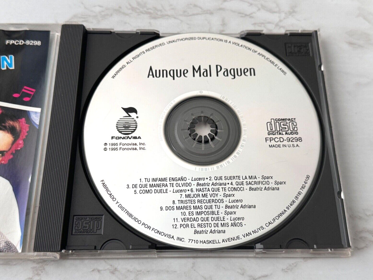 Beatriz Adriana, Lucero, Sparx, Various – Aunque Mal Paguen (1995) [ORIGINAL USA PRESS]