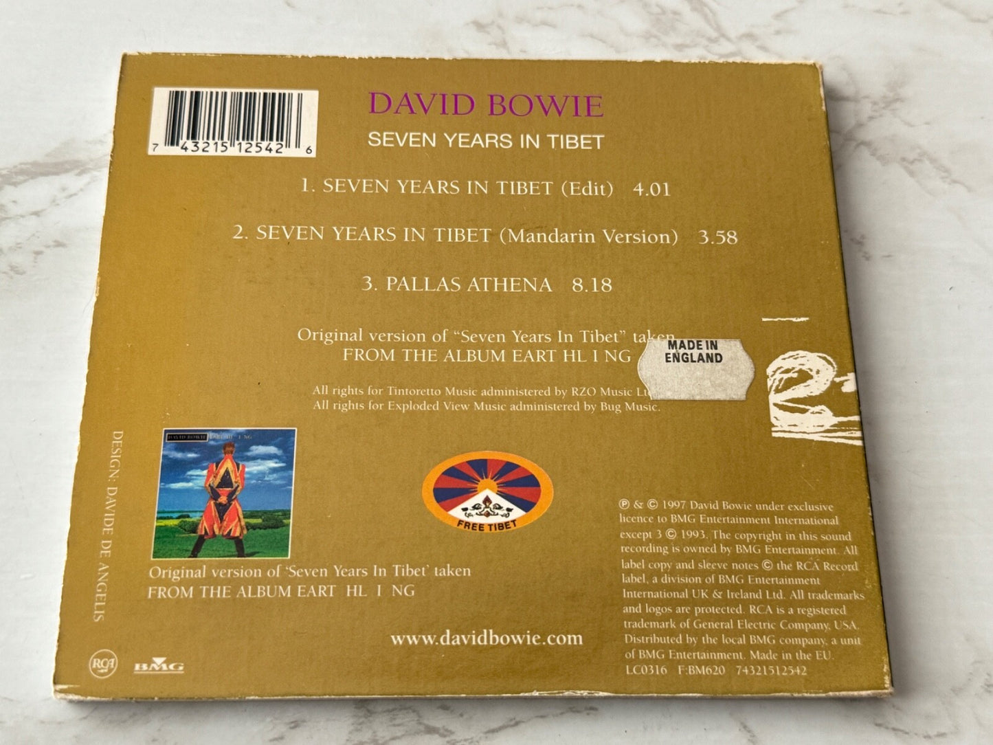 David Bowie – Seven Years In Tibet (Digipak) (1997) [UK PRESS]
