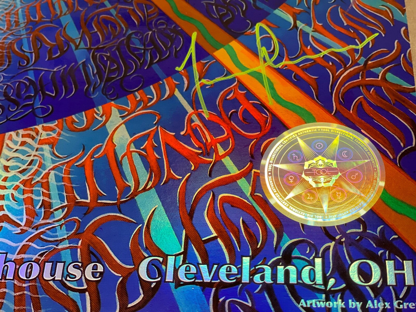 TOOL Concert Poster SIGNED LOW NUMBER 18/850 CLEVELAND OHIO Alex Grey RARE
