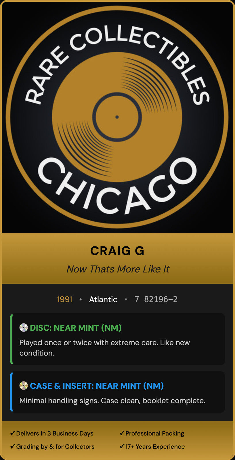 Craig G – Now Thats More Like It (1991) [ORIGINAL USA PRESS]
