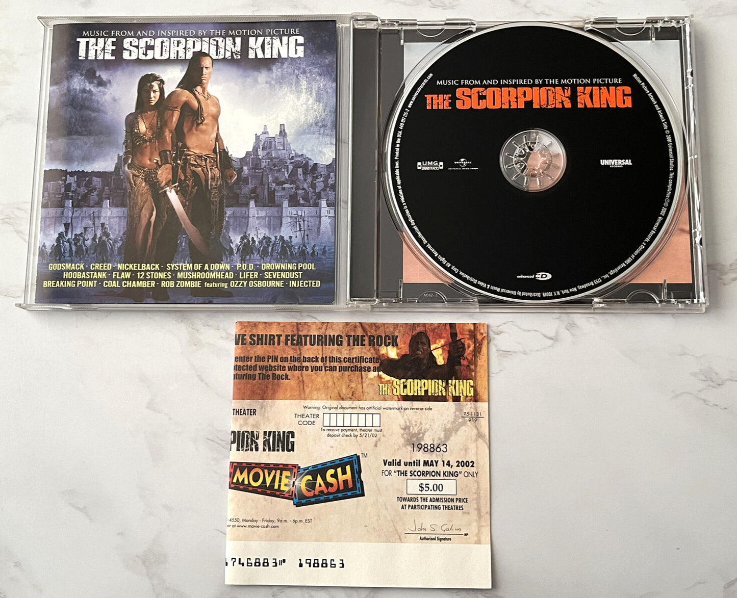 Coal Chamber, Godsmack, Rob Zombie, Sevendust, Various – The Scorpion King Music From The Motion Picture (2002) [ORIGINAL USA PRESS]