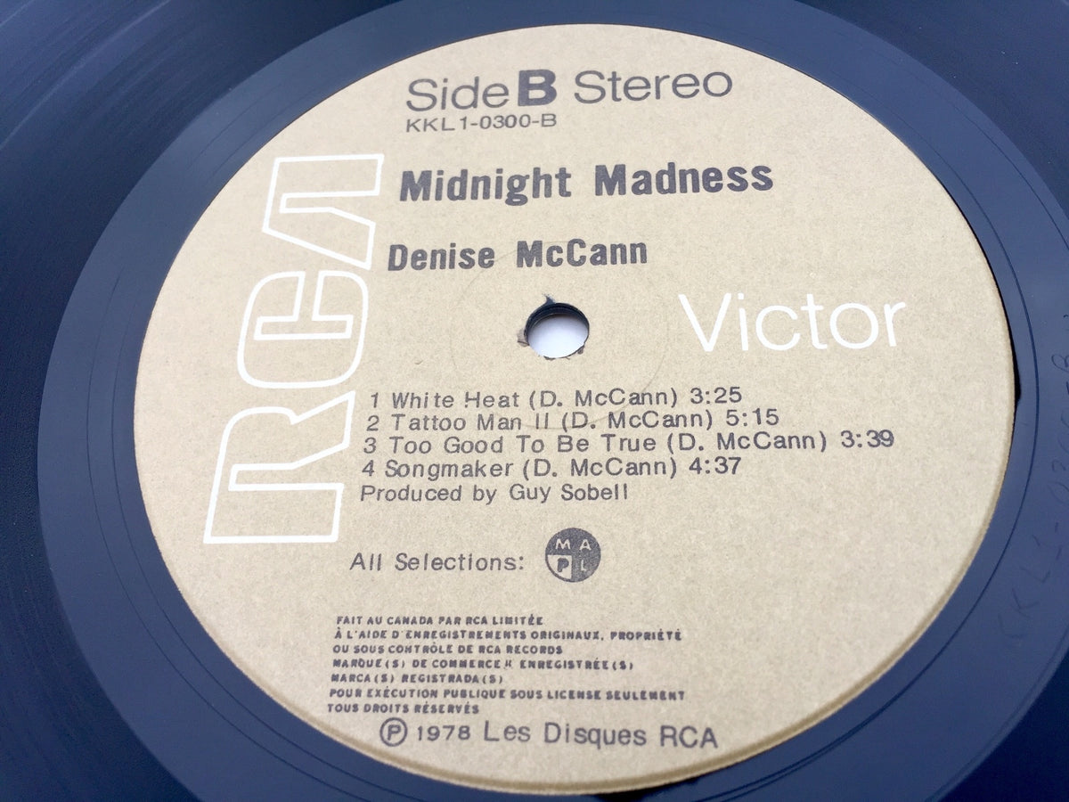 Denise McCann Midnight Madness LP SIGNED! 1978 RCA AUTOGRAPHED! Canada Imp RARE!
