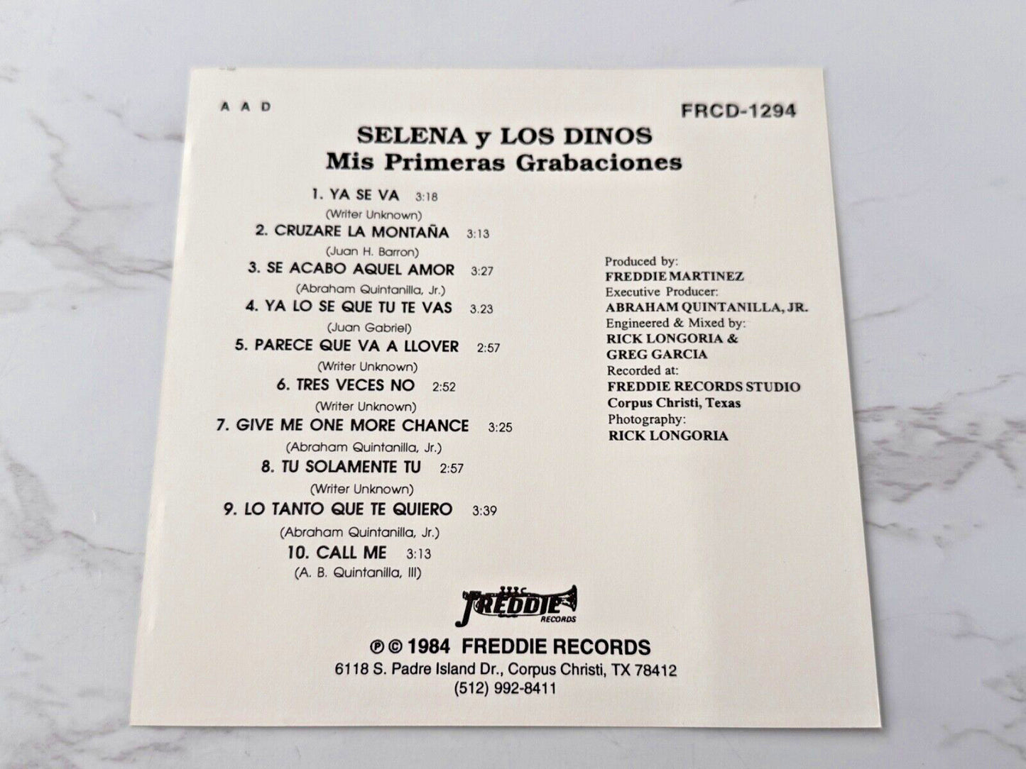 Selena, Selena y los Dinos – Y Los Dinos Mis Primeras Grabaciones (1984) [ORIGINAL USA PRESS]