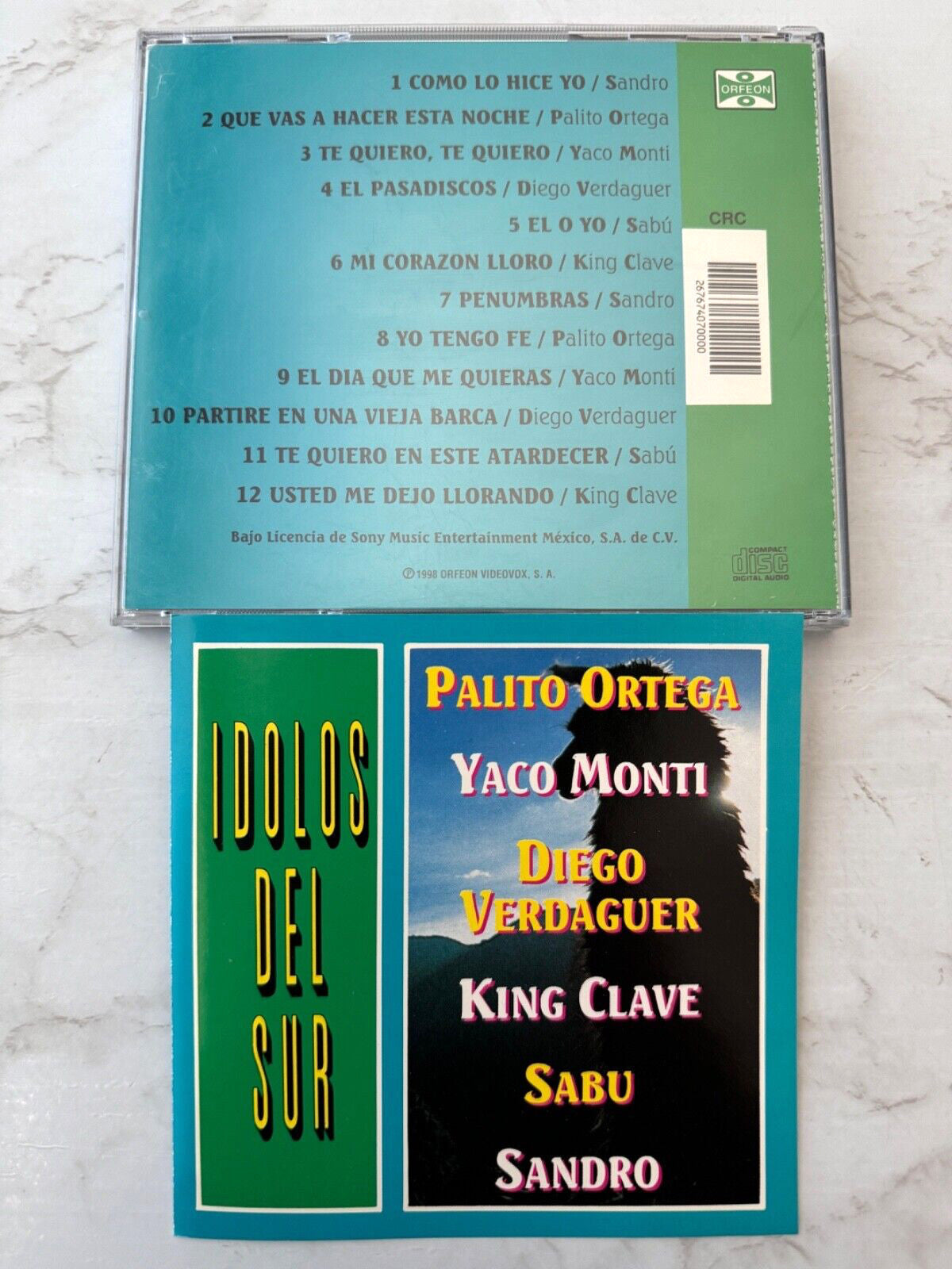 Various, Sandro, Diego Verdaguer, Palito Ortega – Idolos Del Sur (1998) [ORIGINAL USA PRESS]