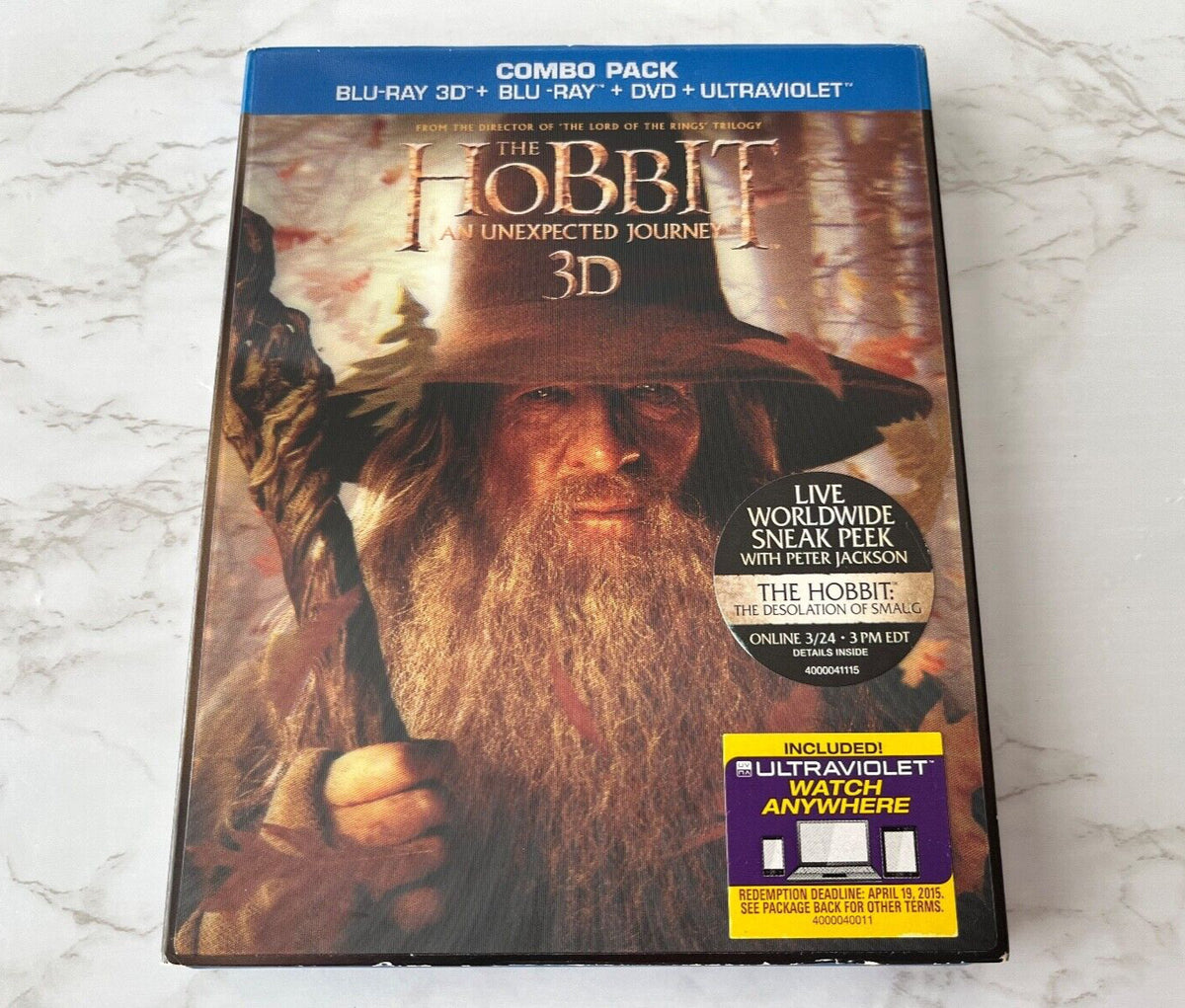 The Hobbit An Unexpected Journey 3D/Blu-ray/DVD 5 Disc Set! J.R.R. Tolkien (2012)