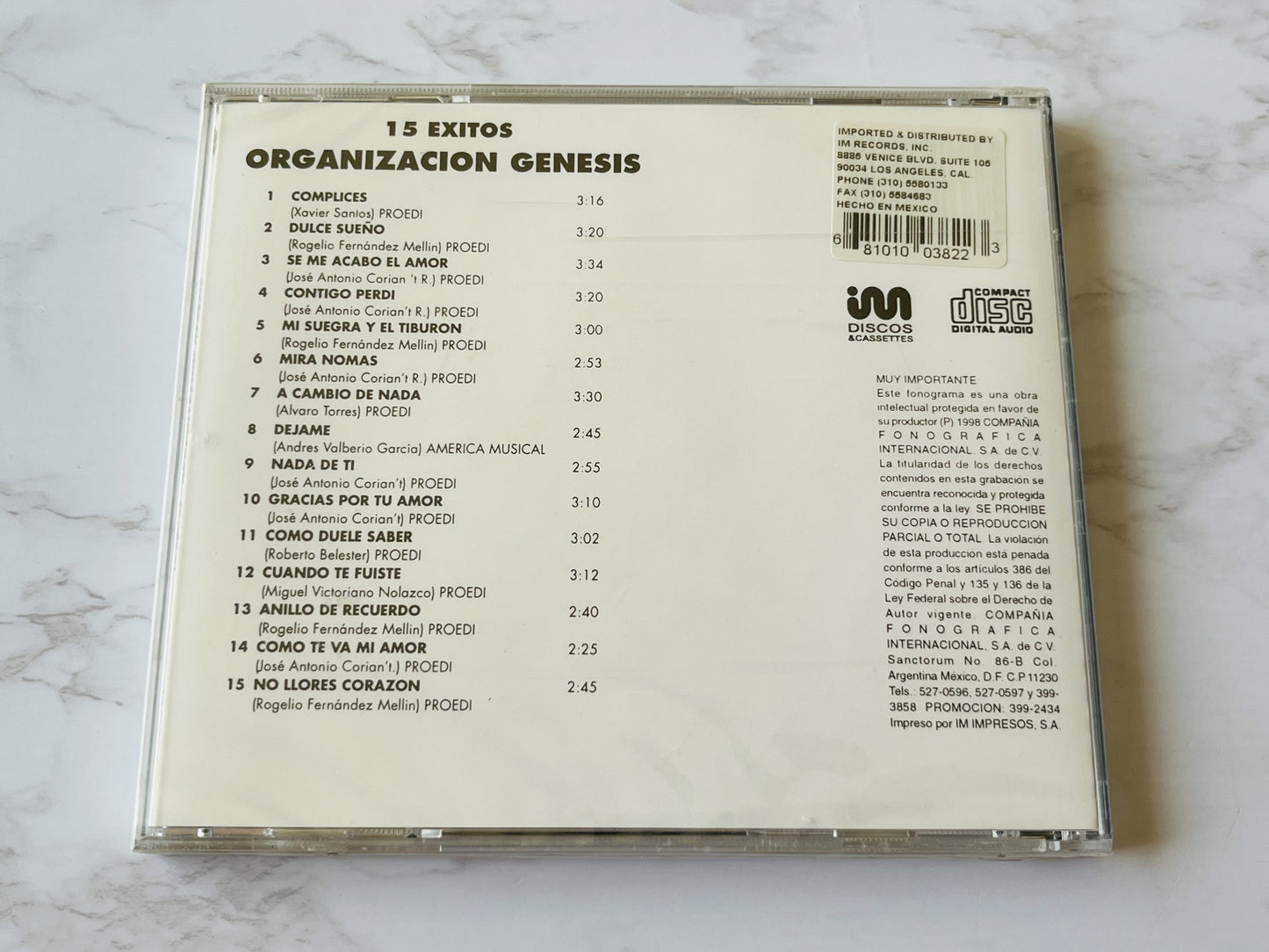 Organizacion Genesis – 15 Exitos (1998)