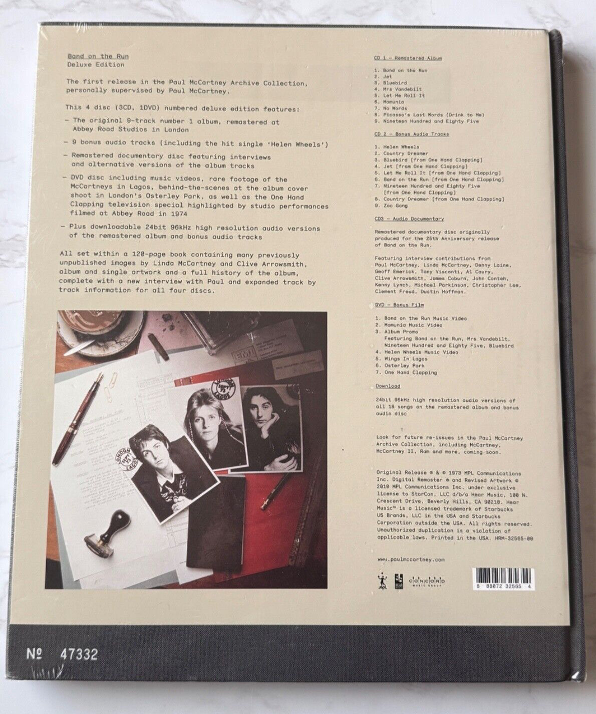 Paul McCartney, Wings – Band On The Run (Numbered, Deluxe Edition, CD/DVD) (2010)