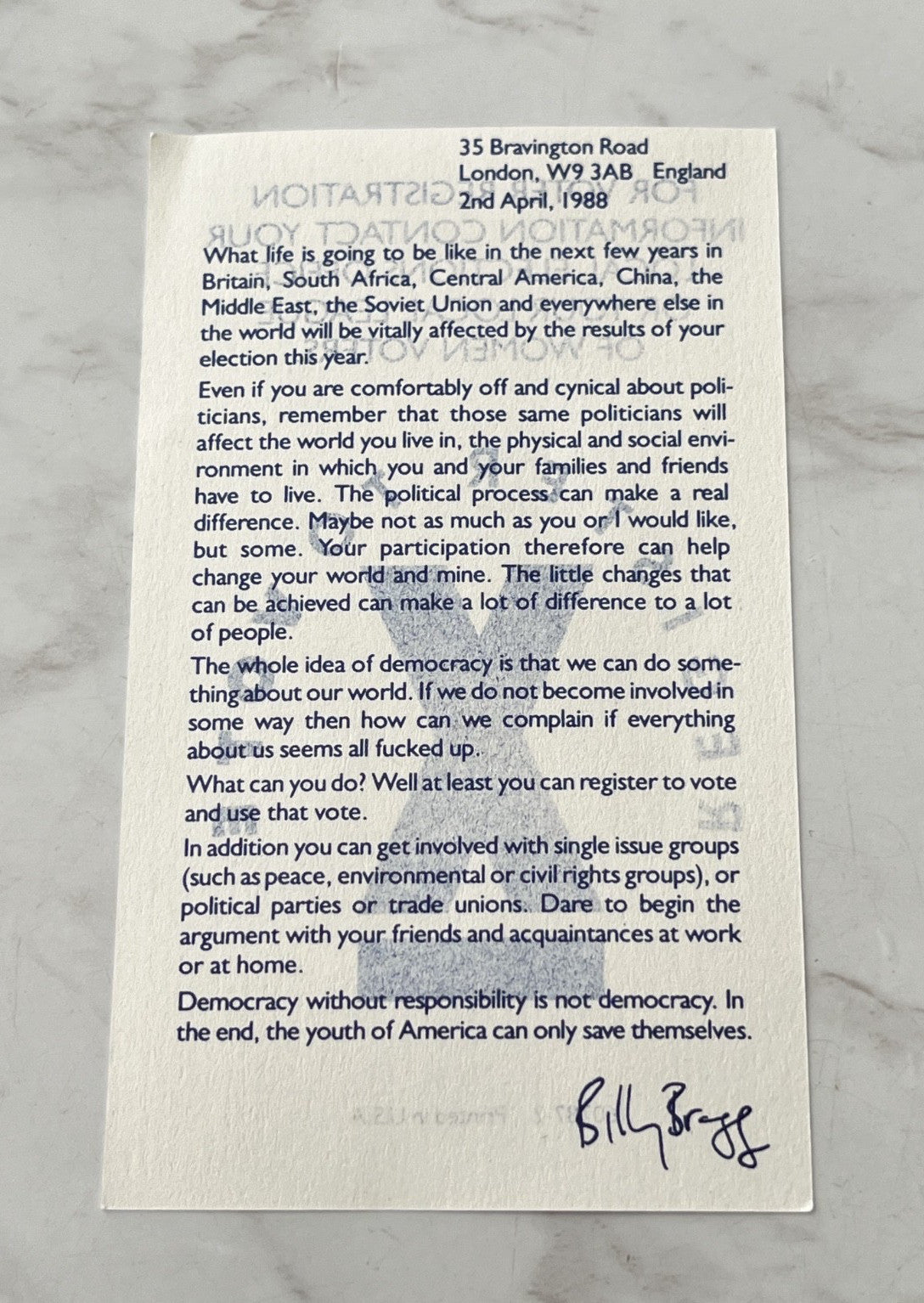 Billy Bragg – Help Save The Youth Of America (EP) (1988) [ORIGINAL USA PRESS]