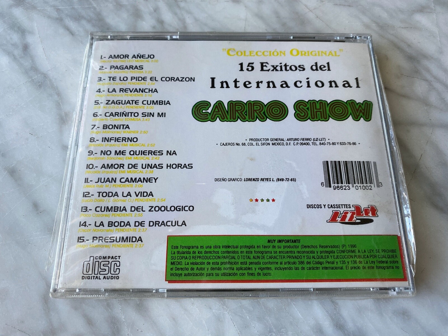 Internacional Carro Show – 15 Exitos (1996) [ORIGINAL MEXICO PRESS]
