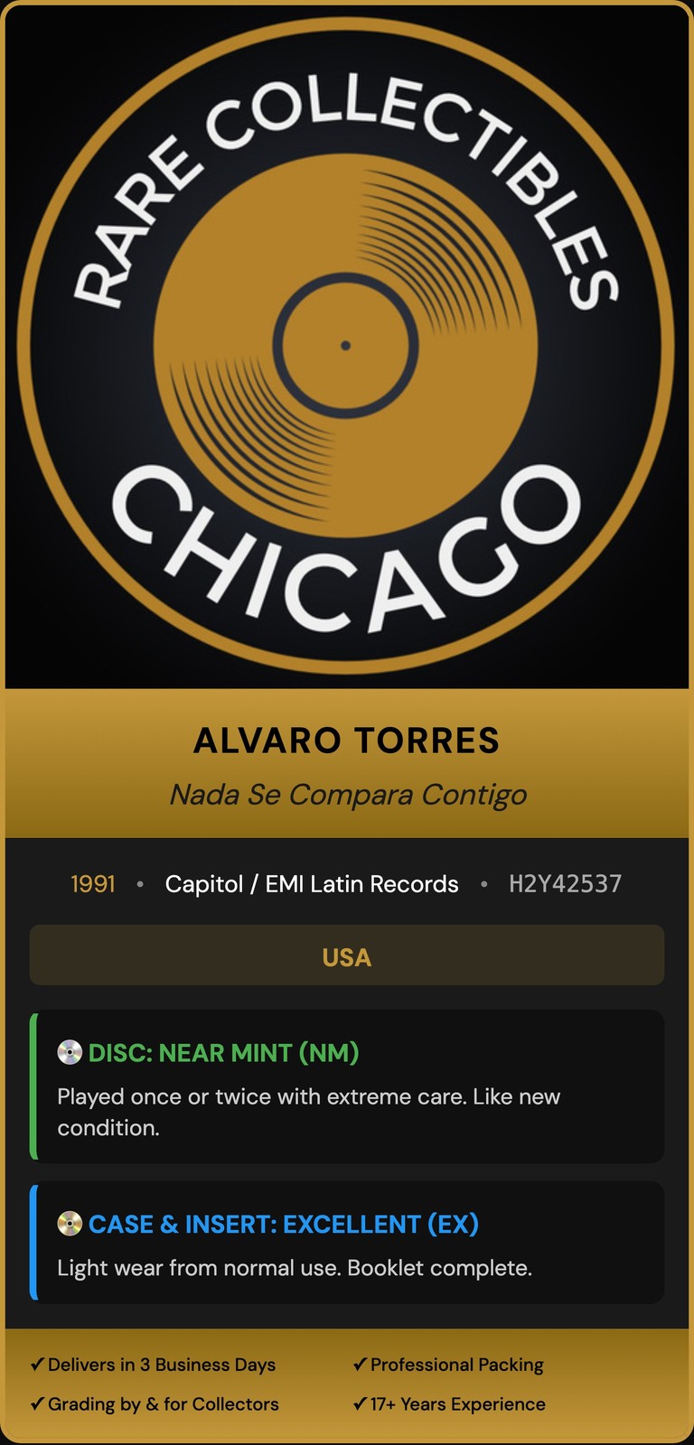 Alvaro Torres – Nada Se Compara Contigo (1991) [ORIGINAL USA PRESS]