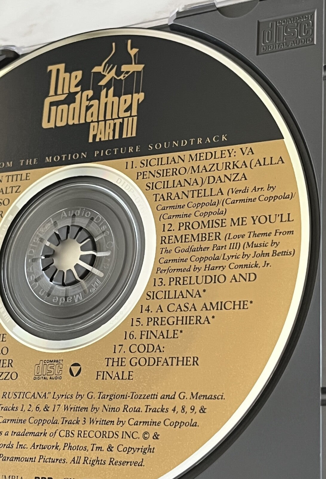 Carmine Coppola, Nino Rota, Various – The Godfather Part III Original Soundtrack [DADC PRESS]