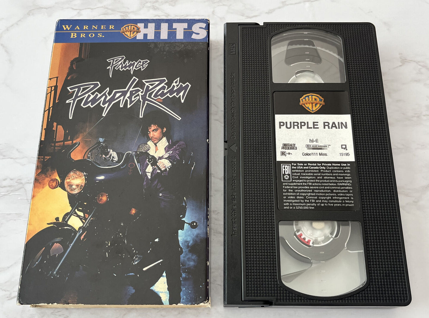 Prince Purple Rain VHS 1984 Warner 15195 Let's Go Crazy, When Doves Cry (1984)